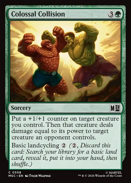 Colossal Collision, Magic card MSC 558 — Marvel Super Heroes Commander set
