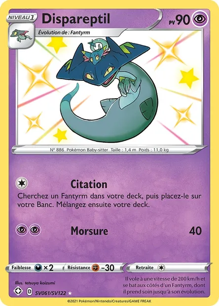 Dispareptil, carte Pokémon SHF SV061 — extension Destinées Radieuses