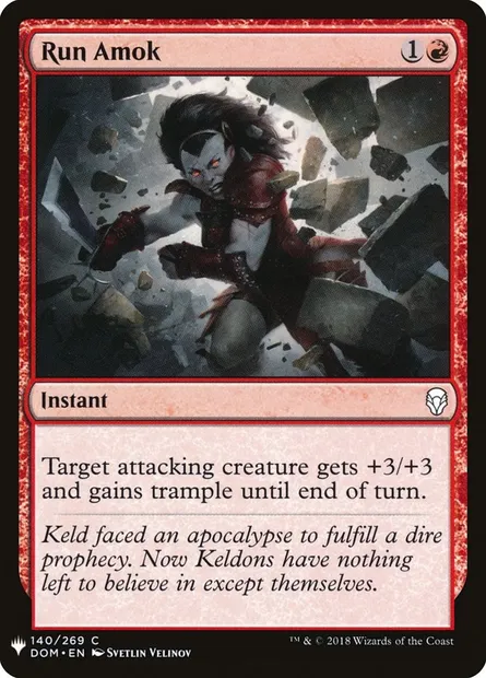 Run Amok, Magic card PLST DOM-140 — The List set