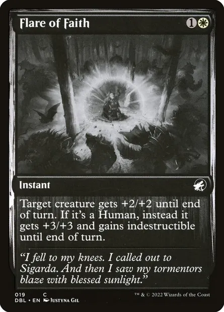 Éclat de foi, carte Magic DBL 19 — extension Innistrad : Double Programme