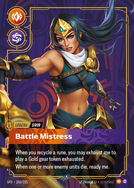Battle Mistress, carte Riftbound SFD 203 — extension Spiritforged