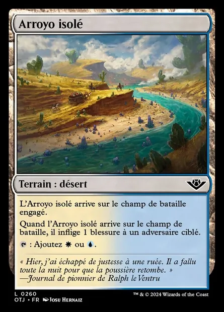 Arroyo isolé, carte Magic OTJ 260 — extension Outlaws of Thunder Junction
