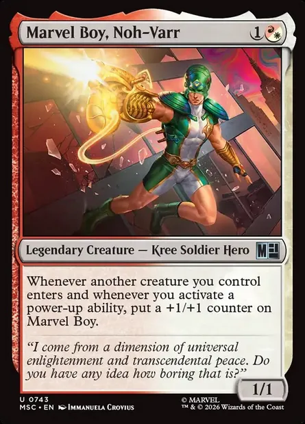 Marvel Boy, Noh-Varr, Magic card MSC 743 — Marvel Super Heroes Commander set