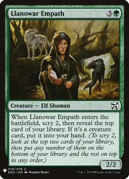 Llanowar Empath, Magic card PLST DDU-18 — The List set