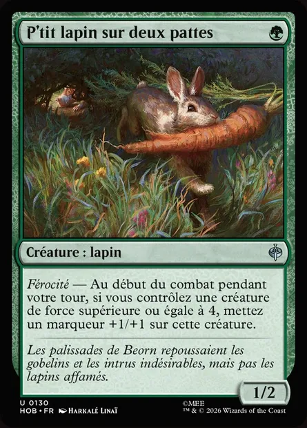 P'tit lapin sur deux pattes, carte Magic HOB 130 — extension The Hobbit