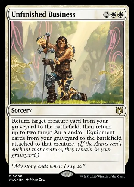 Unfinished Business, Magic card WOC 8 — Wilds of Eldraine Commander set