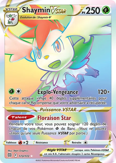 Shaymin VSTAR, carte Pokémon BRS 173 — extension Stars Étincelantes