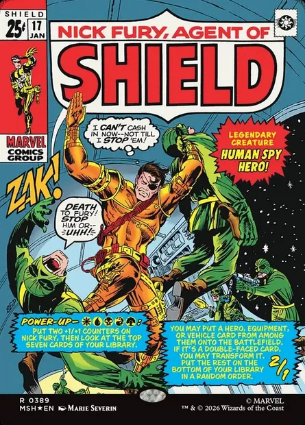 Nick Fury, agent du S.H.I.E.L.D., carte Magic MSH 389 — extension Marvel Super Heroes