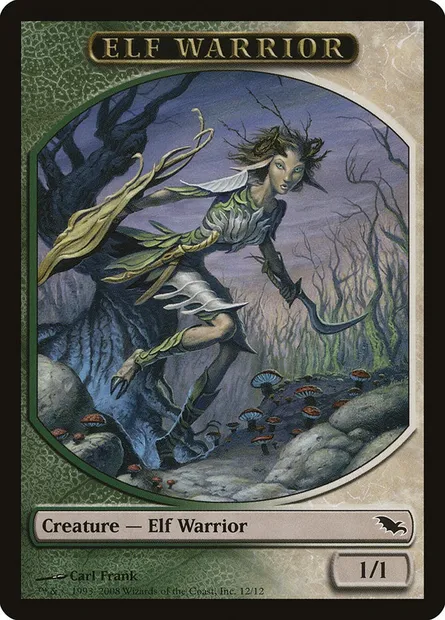 Elf Warrior, Magic card TSHM 12 — Shadowmoor Tokens set