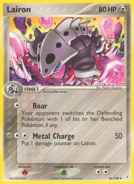 Lairon, Pokémon card CG 36 — Crystal Guardians set