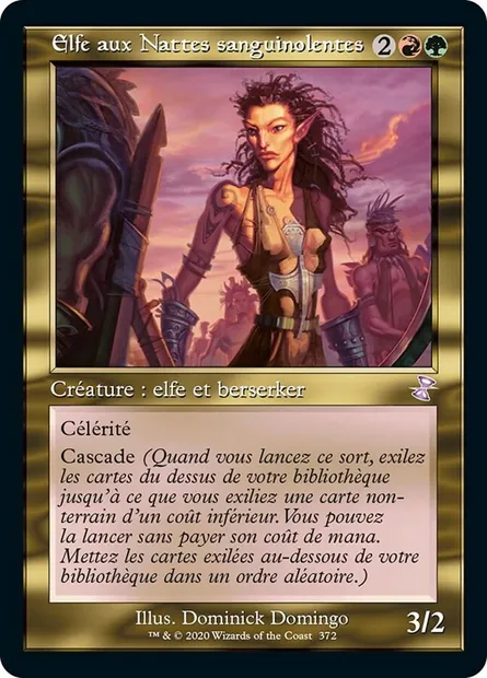 Elfe aux Nattes sanguinolentes, carte Magic TSR 372 — extension Spirale Temporelle Remastered