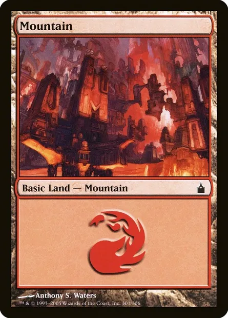 Mountain, Magic card RAV 301 — Ravnica: City of Guilds set