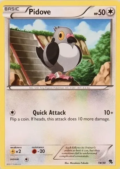 Poichigeon, carte Pokémon TK5Z 014 — extension BW Trainer Kit Zoroark