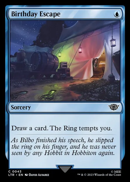 Birthday Escape, Magic card LTR 43 — The Lord of the Rings: Tales of Middle-earth set