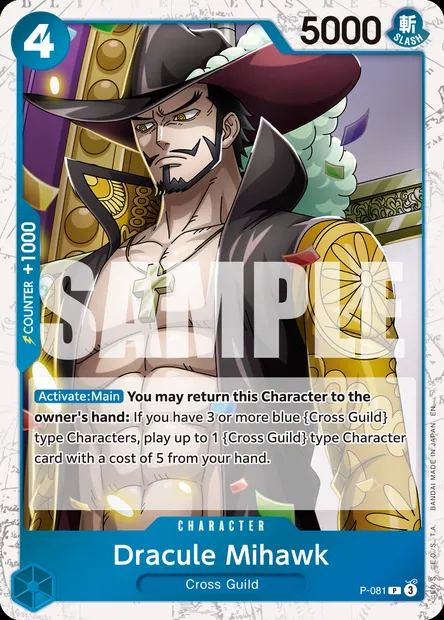 Dracule Mihawk, carte One Piece P-081 — extension Carte promo