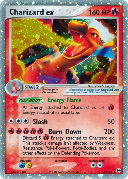 Charizard ex, Pokémon card RG 105 — FireRed & LeafGreen set