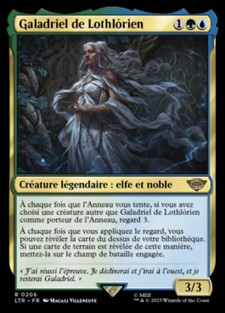 Galadriel de Lothlórien, carte Magic LTR 206 — extension Le Seigneur des Anneaux : chroniques de la Terre du Milieu