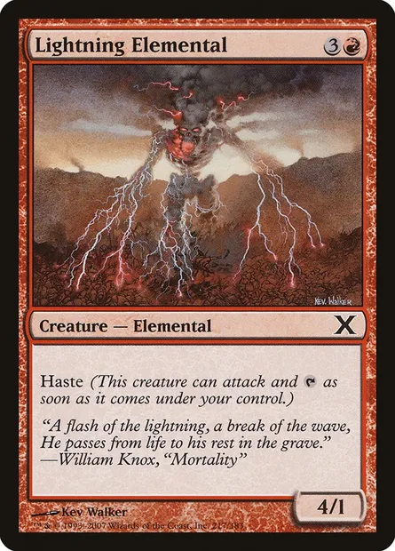 Lightning Elemental, Magic card 10E 217 — Tenth Edition set