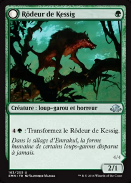 Rôdeur de Kessig // Prédateur sinueux, carte Magic EMN 163 — extension La lune hermétique