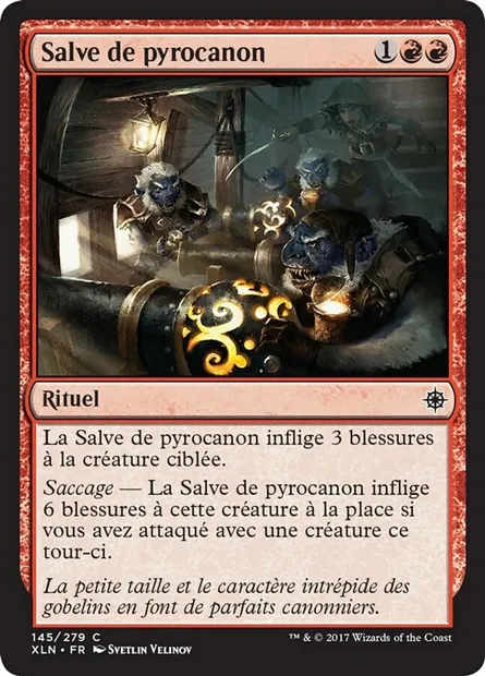 Salve de pyrocanon, carte Magic XLN 145 — extension Ixalan