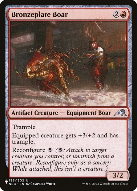Bronzeplate Boar, Magic card PLST NEO-135 — The List set
