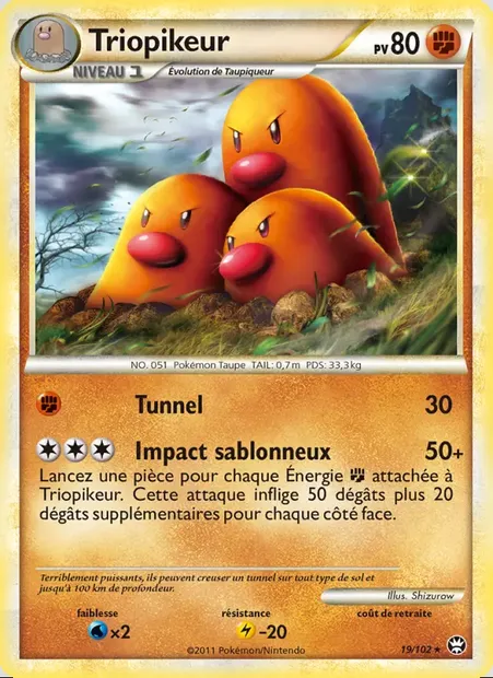 Triopikeur, carte Pokémon TM 19 — extension Triomphant