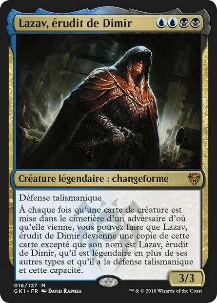 Lazav, érudit de Dimir, carte Magic GK1 16 — extension GRN Guild Kit