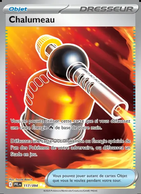 Chalumeau, carte Pokémon PFL 117 — extension Flammes Fantasmagoriques