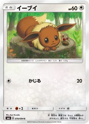 Eevee, Pokémon card SM6 070 — Forbidden Light set