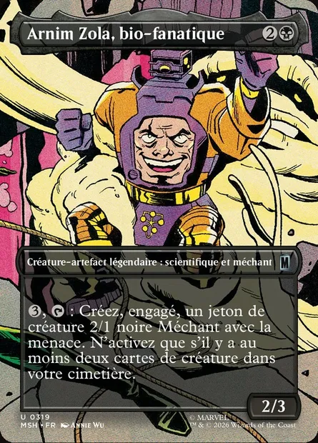 Arnim Zola, bio-fanatique, carte Magic MSH 319 — extension Marvel Super Heroes
