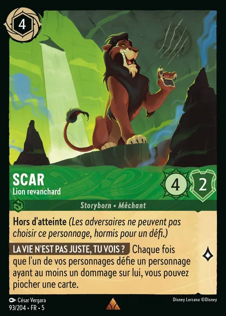 Scar - Lion revanchard, carte Disney Lorcana CH5-093 — extension Ciel Scintillant