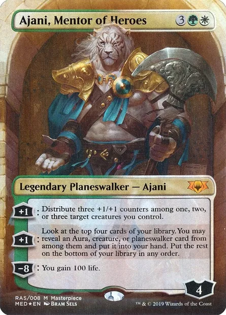 Ajani, mentor de héros, carte Magic MED RA5 — extension Mythic Edition