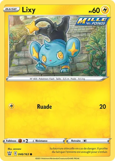 Lixy, carte Pokémon BST 46 — extension Styles de combat
