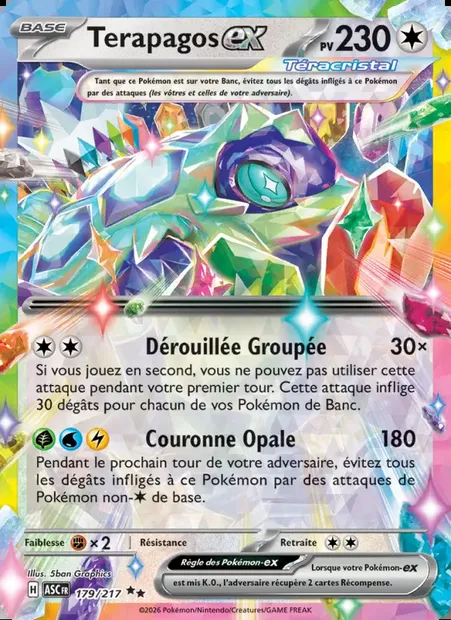 Terapagos-ex, carte Pokémon ASC 179 — extension Héros Transcendants