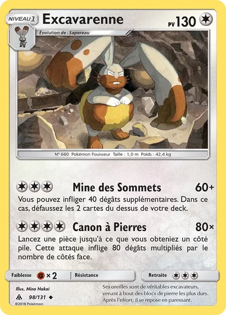 Excavarenne, carte Pokémon FLI 98 — extension Lumière Interdite