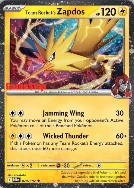 Électhor de la Team Rocket, carte Pokémon RET 070 — extension Retail Exclusive Promos