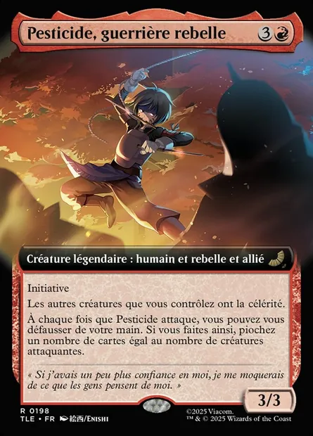 Pesticide, guerrière rebelle, carte Magic TLE 198 — extension Avatar: The Last Airbender Eternal