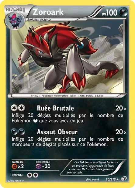 Zoroark, carte Pokémon LTR 90 — extension Legendary Treasures