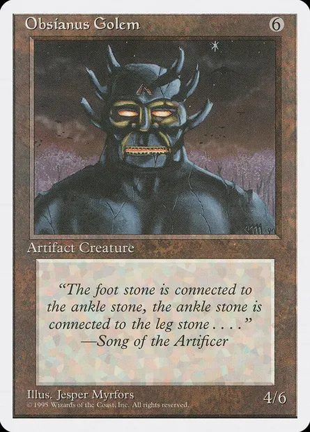 Golem d'obsianite, carte Magic 4ED 339 — extension Quatrième Edition