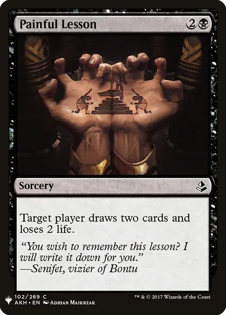 Painful Lesson, Magic card PLST AKH-102 — The List set