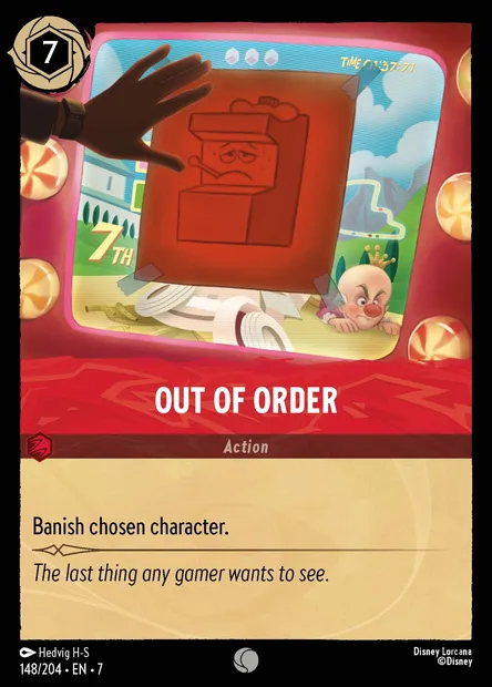 Out of Order, Disney Lorcana card CH7-148 — Archazia's Island set