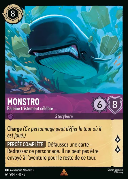 Monstro - Baleine tristement célèbre, carte Disney Lorcana CH8-064 — extension Le Règne de Jafar
