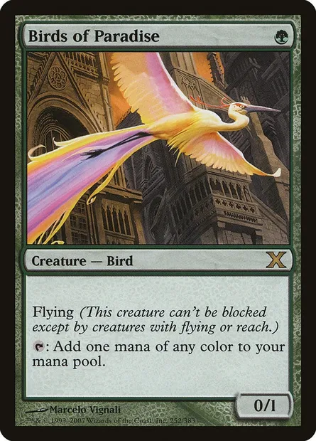 Birds of Paradise, Magic card 10E 252 — Tenth Edition set