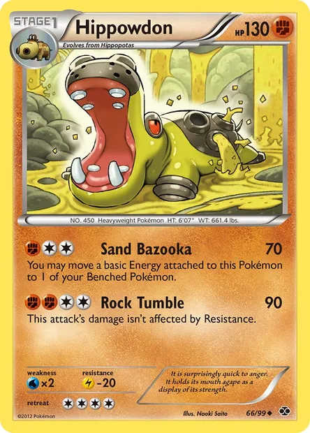 Hippowdon, Pokémon card NXD 66 — Next Destinies set