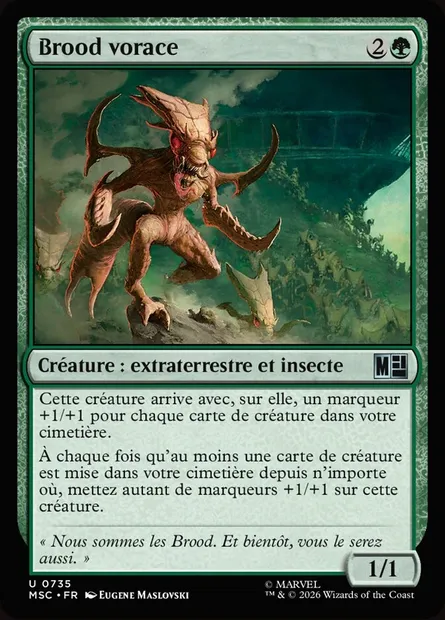 Brood vorace, carte Magic MSC 735 — extension Marvel Super Heroes Commander