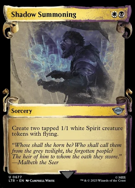 Invocation des ombres, carte Magic LTR 677 — extension Le Seigneur des Anneaux : chroniques de la Terre du Milieu