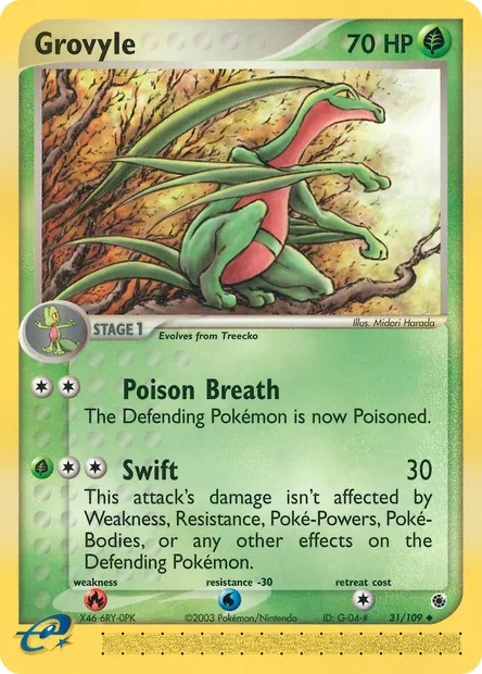 Grovyle, Pokémon card RS 31 — Ruby & Sapphire set