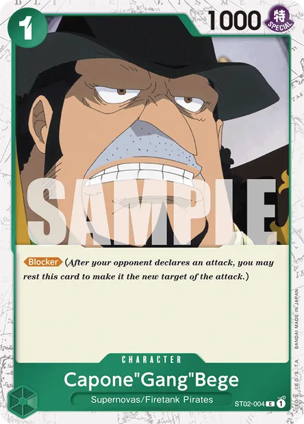 Capone"Gang"Bege, One Piece card ST02-004 — Worst Generation set