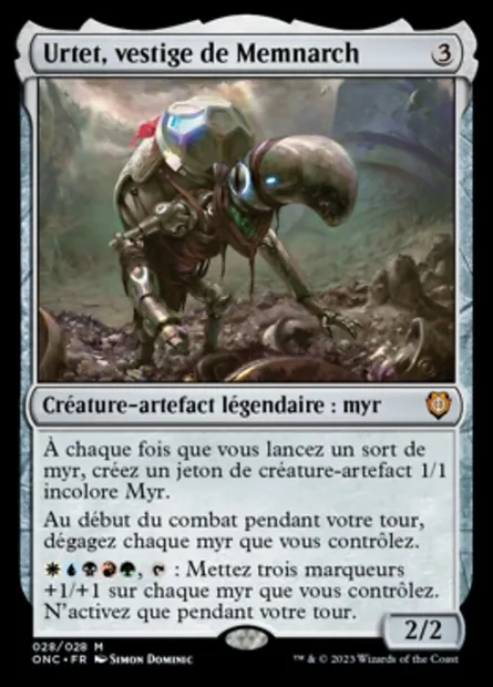 Urtet, vestige de Memnarch, carte Magic ONC 28 — extension Phyrexia: All Will Be One Commander