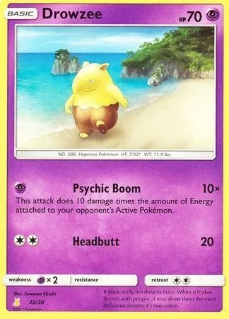 Drowzee, Pokémon card TK10A 022 — Sun & Moon Trainer Kit: Lycanroc & Alolan Raichu (Alolan Raichu) set